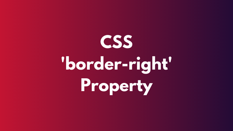CSS ‘border-right’ Property Explained