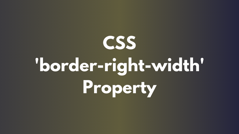 CSS ‘border-right-width’ Property Explained